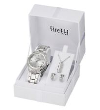 Firetti Damen Schmuck Set 4-tlg Armband Uhr Kette Ohrstecker silber Quarz Uhr S1