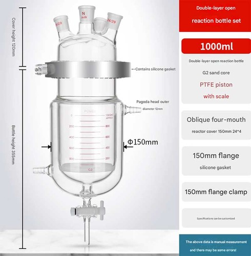1000ml mantelglas reaktor - 1000ml, mantelglas-reaktor