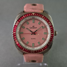 Sportliche Lexor Taucheruhr mit markantem Design – Pink & Rot