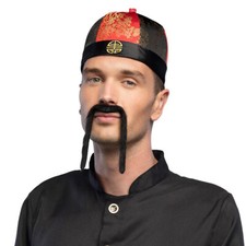 Schwarzer Chinesen Schnurrbart