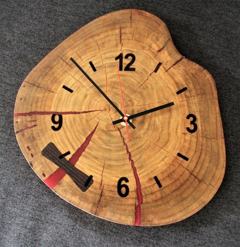 Design wanduhr baumscheibe - wanduhr,