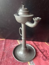 Antike  Öl-Lampe Zinn 19. Jh
