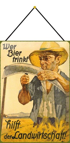 Schild spruch wer - bier, trinkt