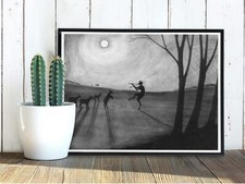 Faun moonshine kunstdruck - faun, by