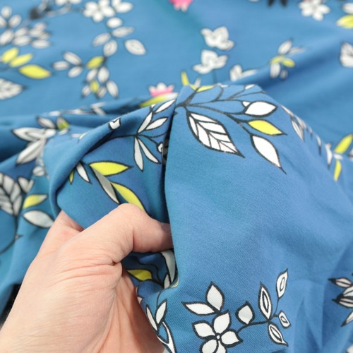 Blauer sommer blumen jersey - blauer,
