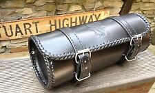 29cm LEDER Lenker Toolbag Werkzeug Roll Tasche Rolle Harley Chopper schwarz