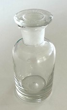 7 Antike Apothekerfläschchen klar mit Schliffstopfen, Apotheken Flaschen