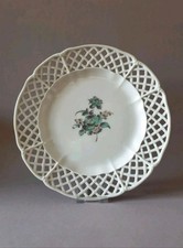 Nymphenburg,Teller,1713,grüne Blume,Durchbruchteller,Prinkteller,Platte,Service