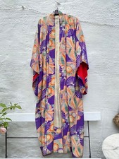 Vintage 1920s–30s Japanese Silk Kimono | Antique Art Deco Era | Floral Motif