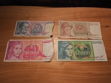 4x Jugoslawien Banknoten
