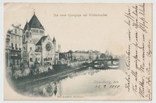 Ak  Strassburg, Elsass, Die neue Synagoge am Kleberstaden,  Karte gel.  12.07.98