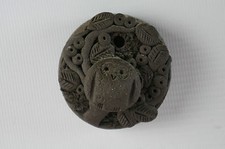 Eule aus Ton als Wanddekoration, Eulenaufhänger, Dekofigur Sammlerfigur (Nr.60)