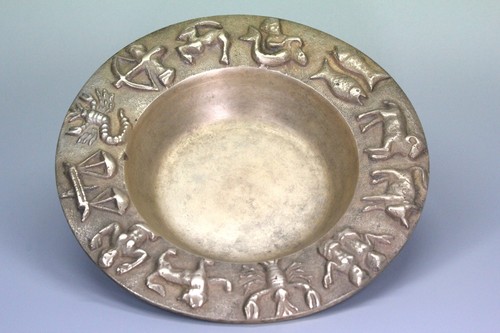 Bronze schale mit sternzeichen - bronze,