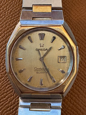 Vintage Omega Herren Constellation Quarzuhr Edelstahl & Gelbgold ca. 1978