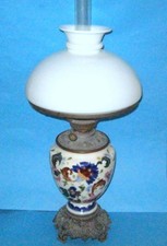 Antike Majolika Petroleumlampe