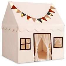 Kinder Spielhaus Indoor Kinderzelt Spielzelt mit Matte und Lichtern