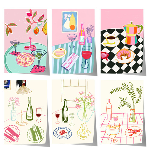 Colorful dining poster - dining,