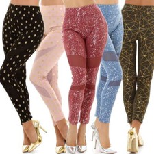 Damen Glitzer Leggings