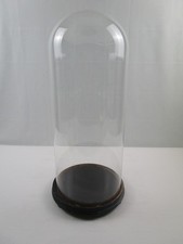 Glasdom / Stolp mit Holzsockel - Höhe : ca. 60 cm / Durchmesser : ca.  26,5 cm