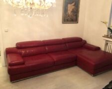 Ole Gunderson Couch Weinrot Leder Ecksofa Lounge Skandinavisches Design Sofa Rot