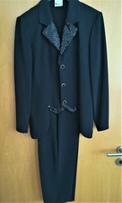 Festlicher Eleganter Damen-Hosenanzug Schwarz Gr. 38