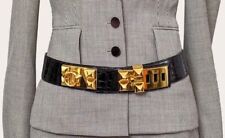 Hermès  Collier de Chien Alligatorleder Gürtel GM Gr.82 black neu,Box