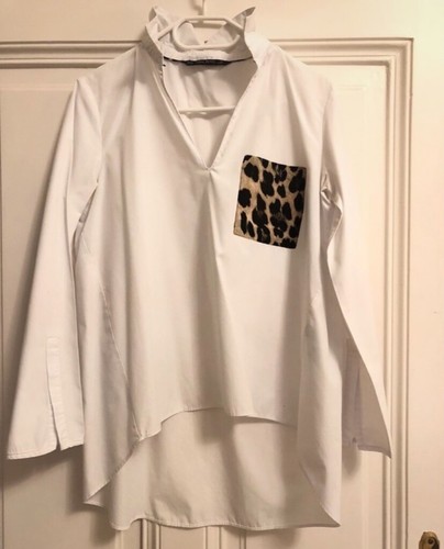 Zara bluse weiß leo - bluse,