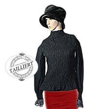 Gothic Gothik Viktorianisch Barock Trompetenärmel Bluse Gerafft Ungetragen Gr.40
