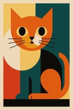 Katze Bauhaus De Stijl Konstruktivismus Poster Kunstdruck Kunst Art
