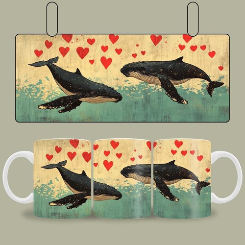 Kaffeetasse buckelwal mit herz - mit,