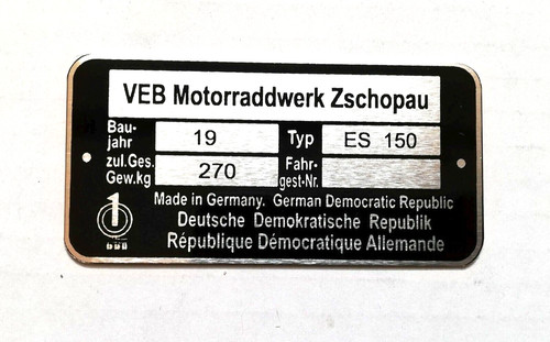 Rahmenplakette typenschild - rahmenplakette,