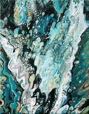 Acryl Bild Original Fluid Painting Color44 Kunst Malerei Gemälde Jannys ART