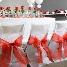 Stuhlschleifen Stuhlbänder Organza Hochzeit Hussen Deko 12cm x 3m viele Farben