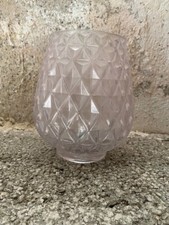 Glas Windlicht Rosa Prismen