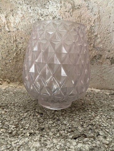 Glas windlicht rosa prismen - glas,