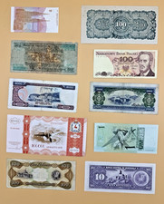 10 Banknoten Welt Lot Japan