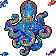 UNIDRAGON MAGNETISCHER OKTOPUS 200 TEILE HOLZPUZZLE MITTELGROSS WEIHNACHTSGESCHENK----