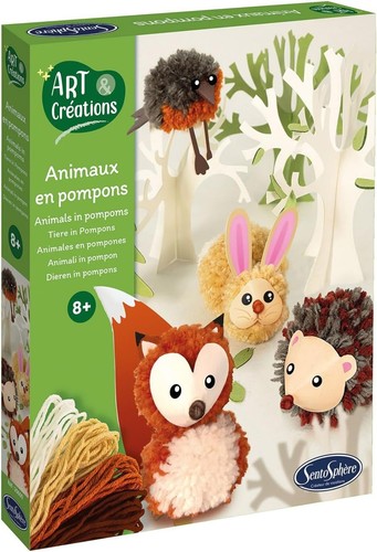 Pompons tiere basteln - tiere,