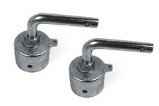 2 x Endstück mit Zapfen schraubbar für Bruststange Pferdeanhänger Halterung