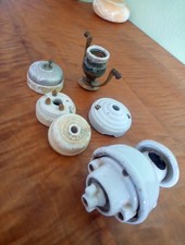 lichtschalter verteilerdose lampenfassung keramik porzellan antik aufputz rosete