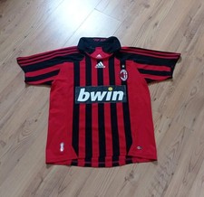 ADIDAS Kurzarm Trikot AC MAILAND Gr. 164 rot+schwarz Logo 3Stripes CLIMA COOL