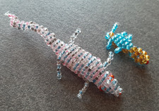 2 Perlentiere Perlen aus Kunststoff Krokodil Handarbeit