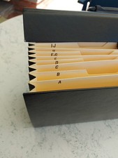 Dokumentenmappe Fächerkoffer DIN A4 19 Fächer Schwarz Pappe Karton ABC Reiter