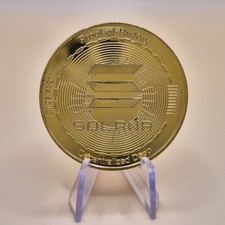 SOLANA Münze Gold | SOL Coin Kryptomünze | inkl. Münzkapsel