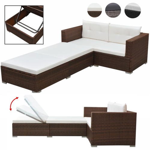 Polyrattan lounge essgruppe - polyrattan,