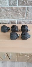 5 St Möbelrollen Lenkrollen Transportrollen gebremst  ca 62mm Kunststoff Braun