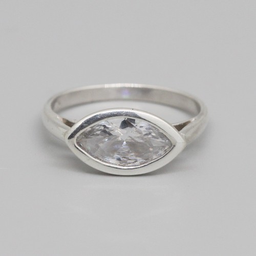 Ring 925er silber zirkonia - -,