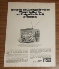 Seltene Werbung vintage GRAETZ BARONESS ELECTRONIC 2327 Fernseher 1973