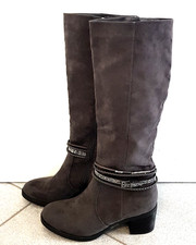 Graceland Stiefel Gr. 39 Kniehoch Stiefel mit Gelenk-Schmuck Wildlederoptik, Neu