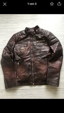 Redbridge Herren Jacke Kunst- Lederjacke Bikerjacke Übergangsjacke Schwarz M6013